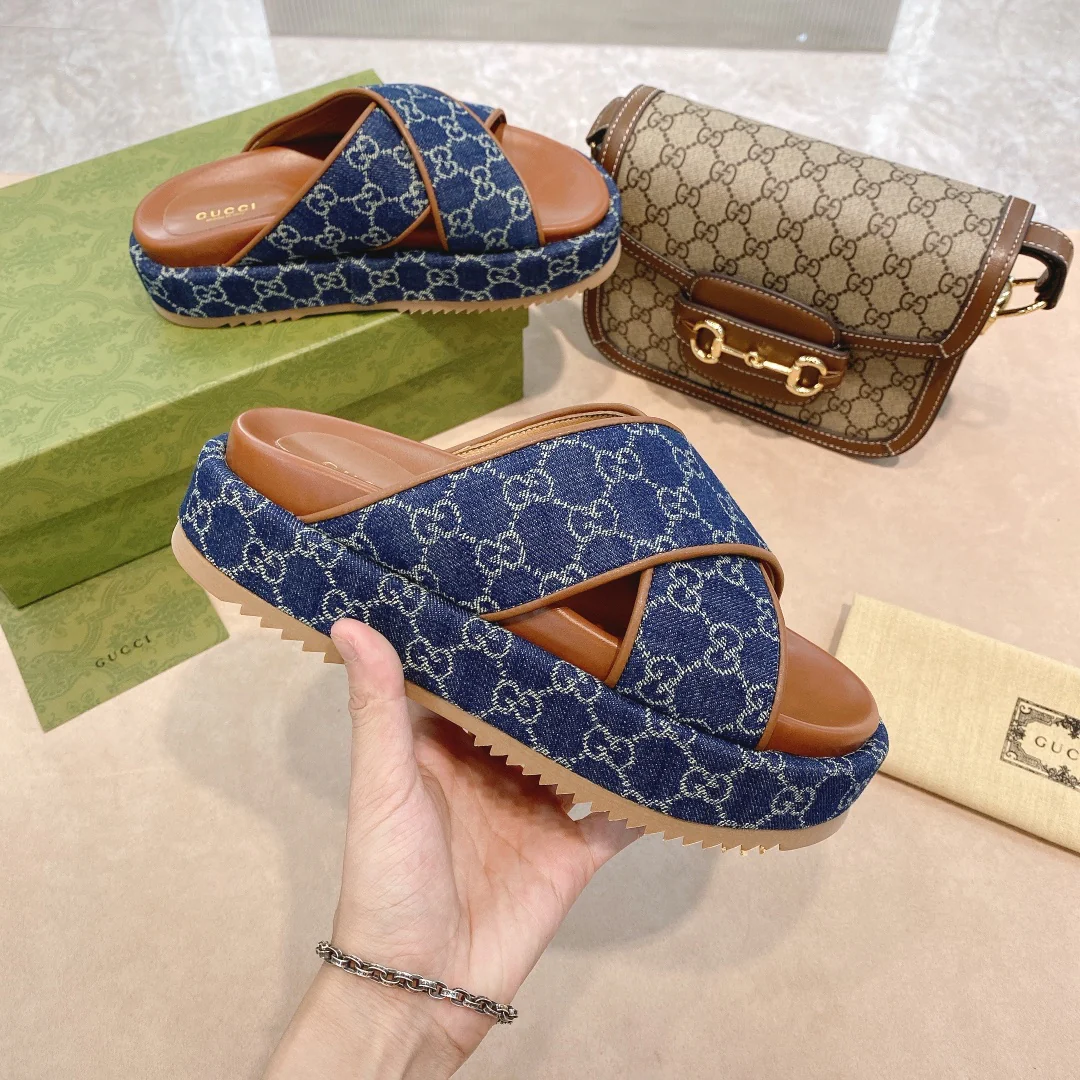 Gucci - Сандалии на платформе с перекрестными ремешками