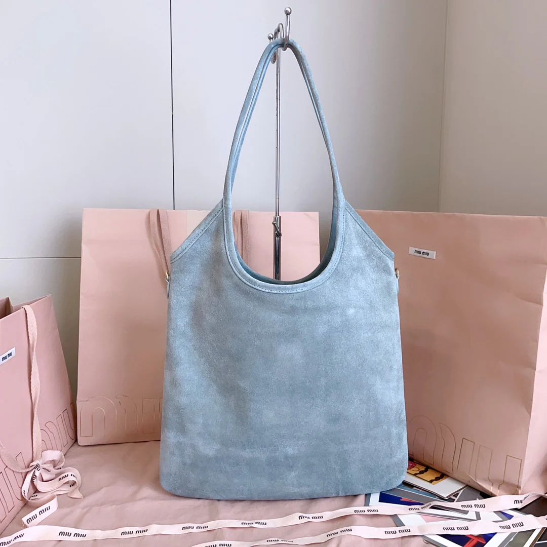 Сумка-тоут Miu Miu 5bg231 из замши - синяя