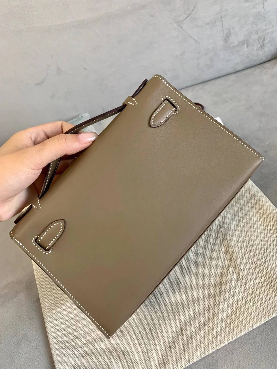 Hermes Kelly Mini 1st Generation 22 Swift Elephant Grey Gold Buckle