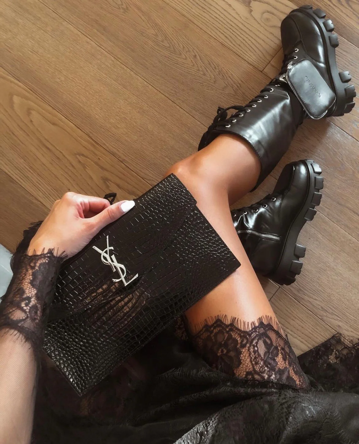 Клатч YSL с тиснением под крокодиловую кожу - 2 шт.