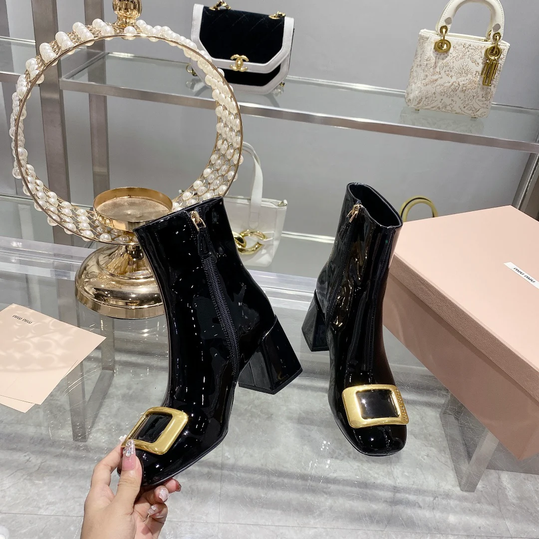 Ботильоны Miu Miu-22 с металлической пряжкой