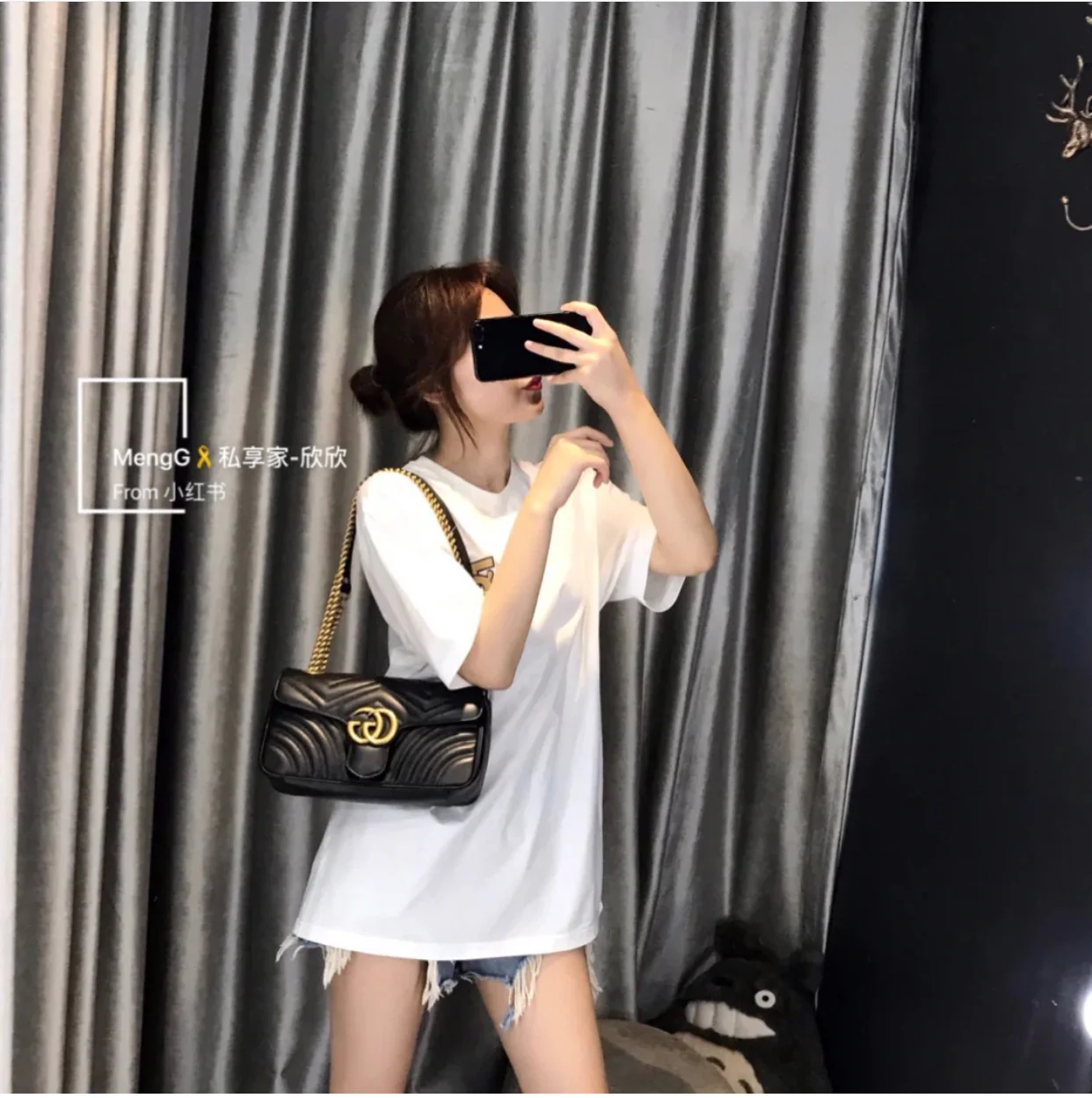 Gucci Marmont Black Medium 26cm - 26-7-5cm