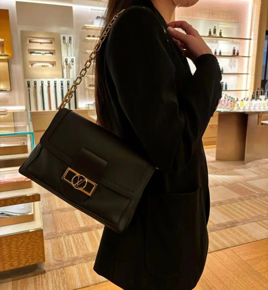 m25209-LV-dauphine-soft crossbody bag-black