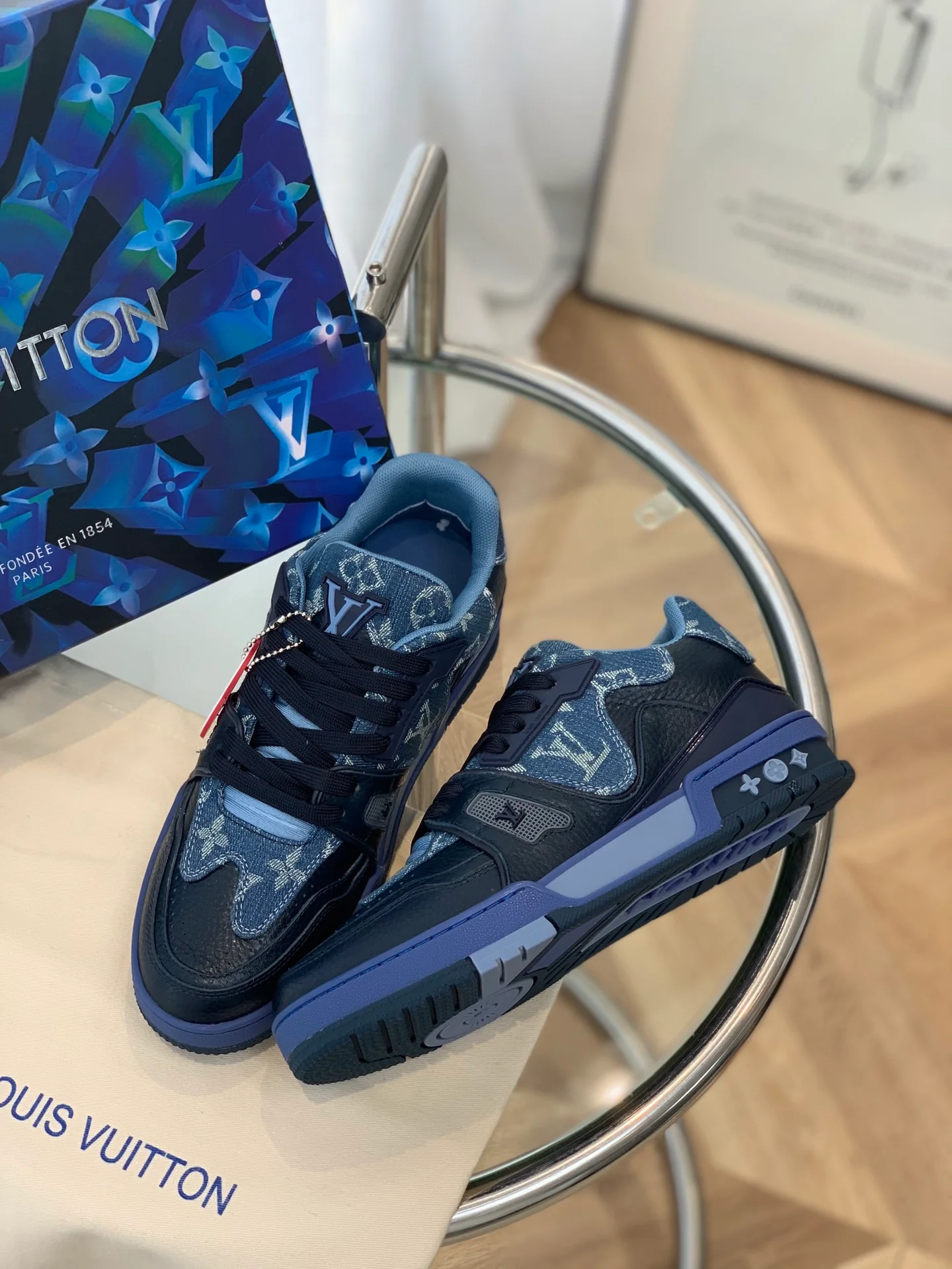 Кроссовки LV Trainer Series - Унисекс - Темно-синий канвас с монограммой