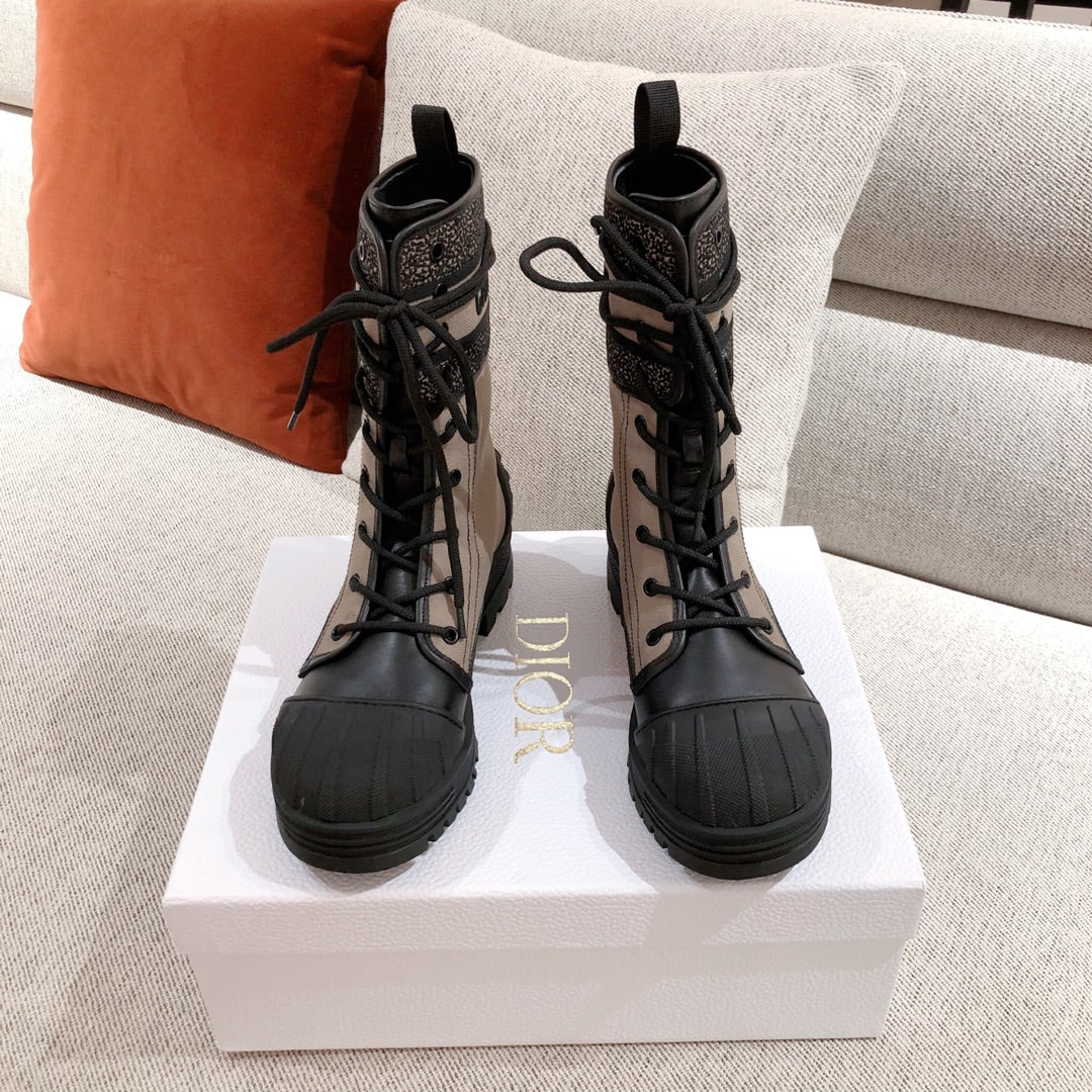 Dior - Ботинки с мыском-ракушкой - Длинные сапоги в стиле пэчворк