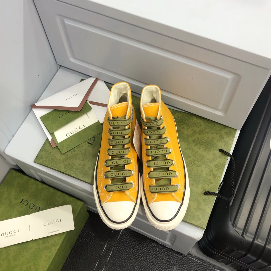 Высокие парусиновые кеды Gucci