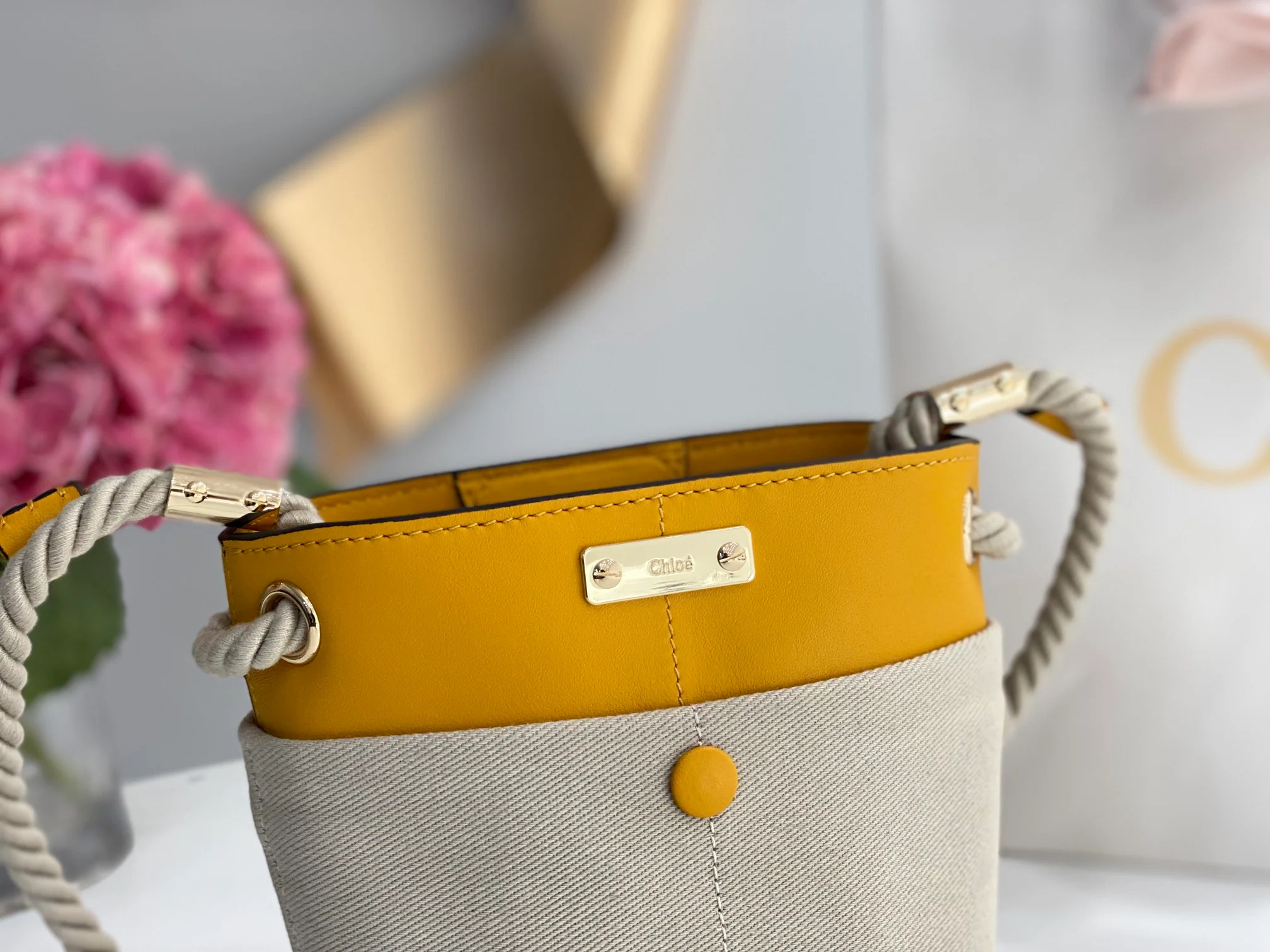 Сумка-ведро Chloe-key - желтая