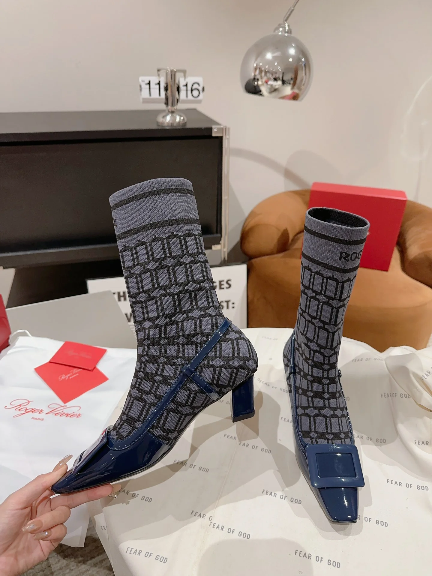 Обувь RV Shoes - Новинка сезона осень/зима 2023 - Ботинки-носки на резинке - 4-5 см