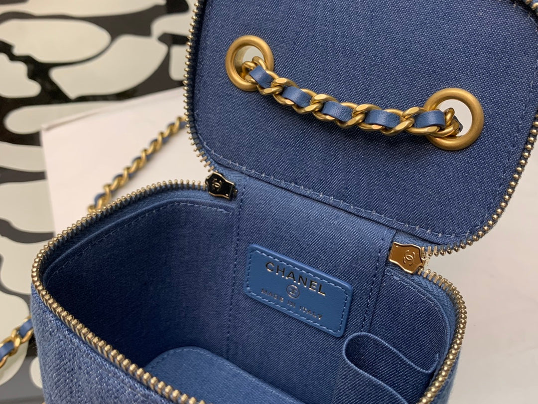 Маленькая коробочка Chanel Denim Gold Ball