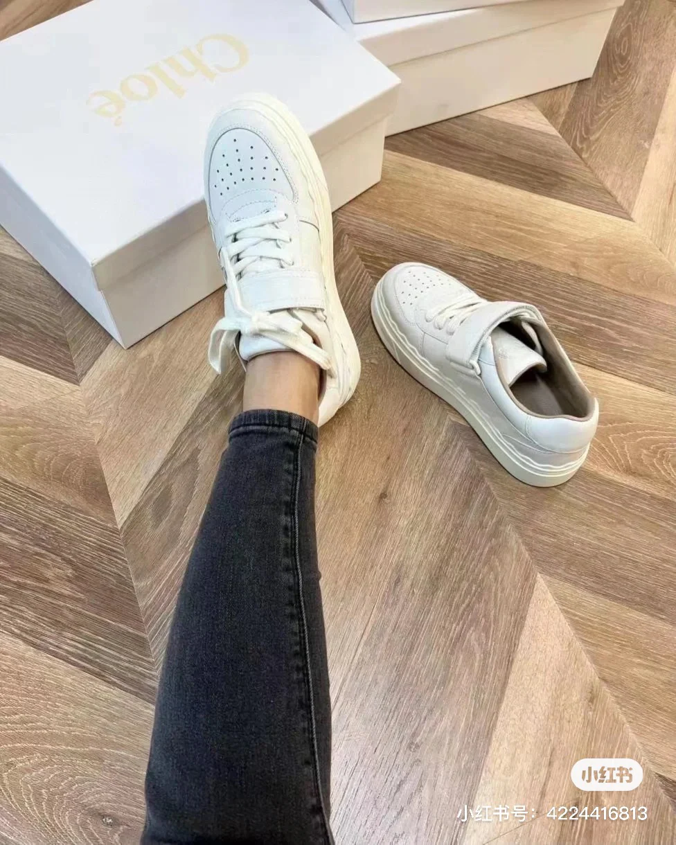 Chloe - Белые кожаные кроссовки на платформе