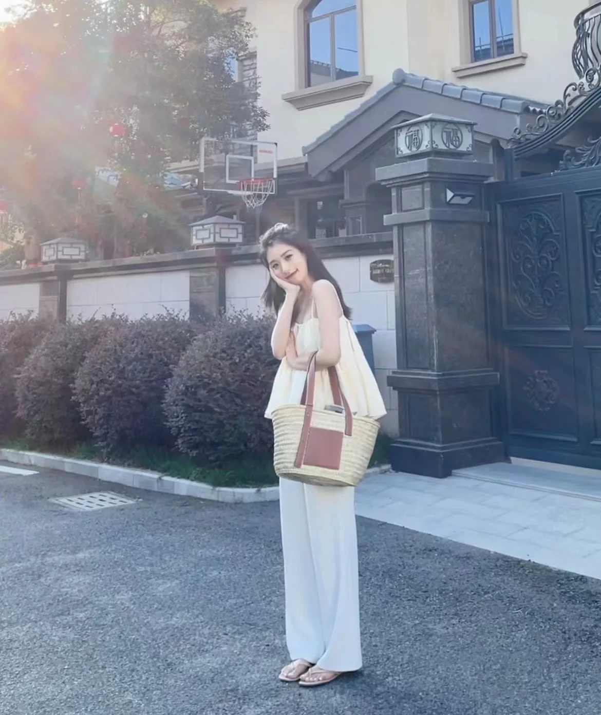 Соломенная сумка Loewe - 40 см - Большая - Коричневая