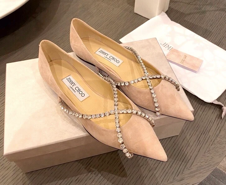 Балетки Jimmy Crystal Diamond Series, абрикосовый цвет