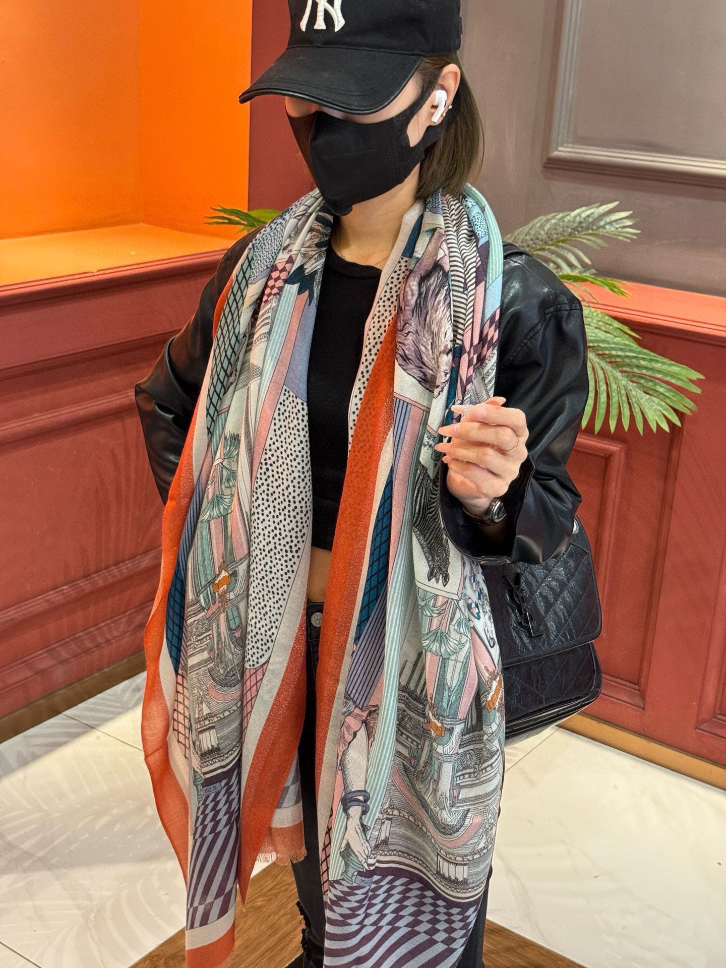 Кашемировый платок Hermes 2024 - 100-200