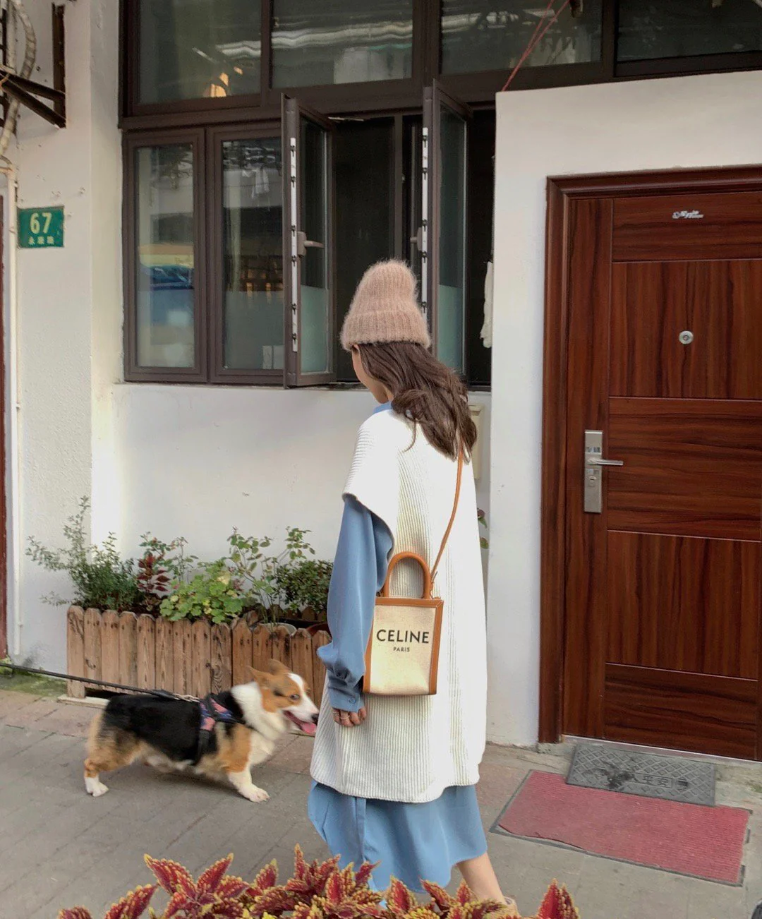 Миниатюрная вертикальная сумка Celine Cabas из кожи с принтом