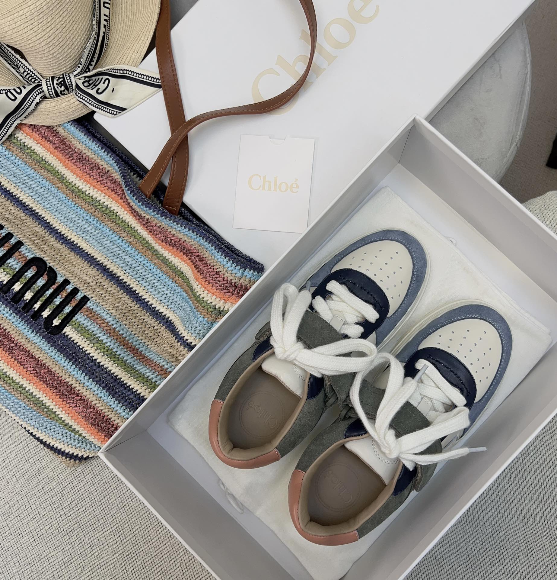 Кроссовки Chloe Lauren Series на липучках - цветовые блоки