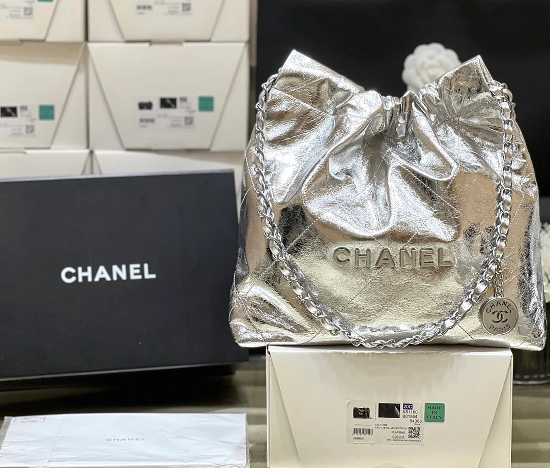 Сумка Chanel 25c 22 - Металлическая кожа - Серебристый