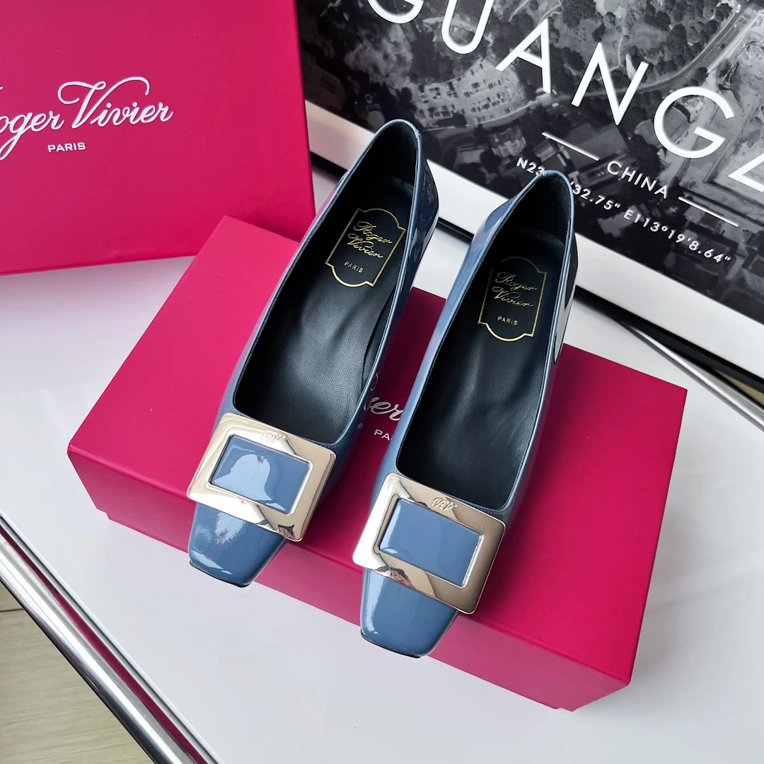 Туфли RV - классические туфли на высоком каблуке - 4-5 см - туманно-голубой