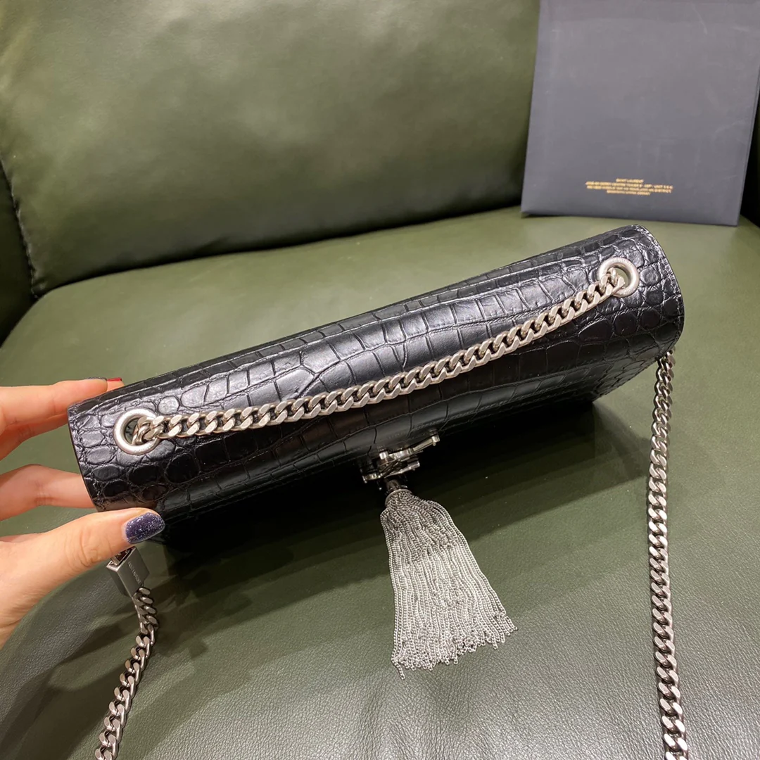 Сумка YSL-kate с цепочкой и крокодиловым принтом
