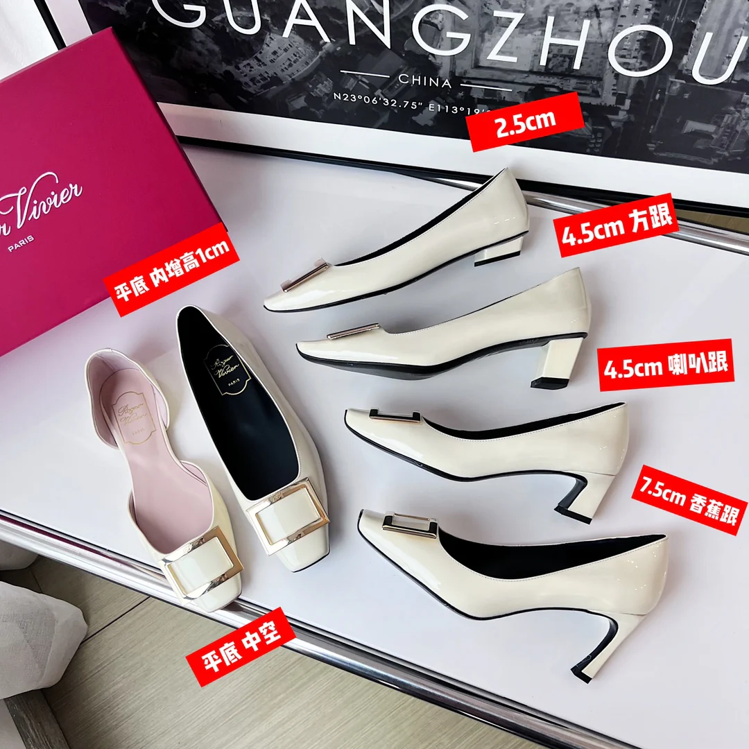 Туфли RV - классический устойчивый каблук - 4-5 см - белые