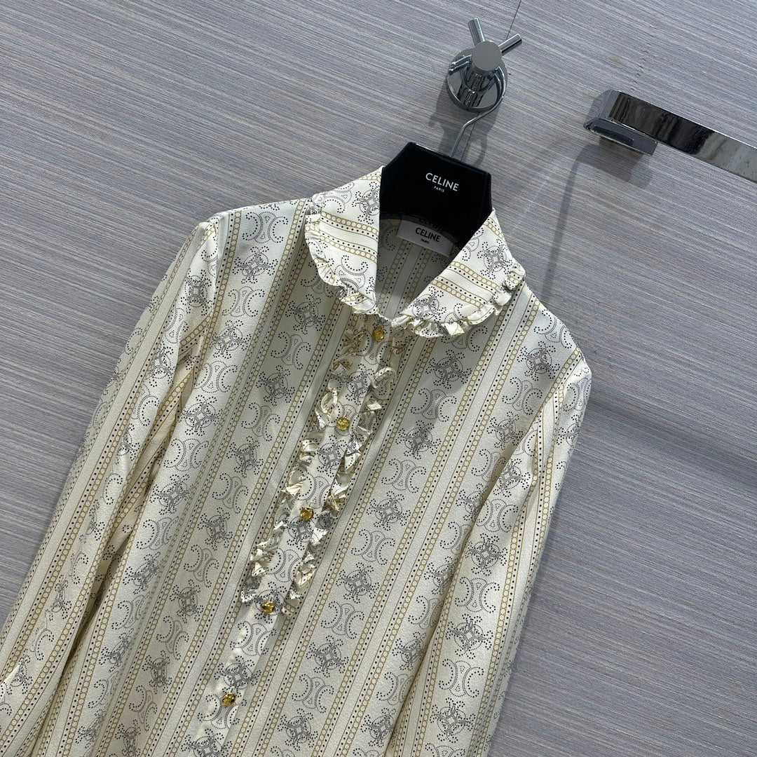 Новинка сезона весна/лето 2024 от Celine: шелковая рубашка в стиле французской элегантности.