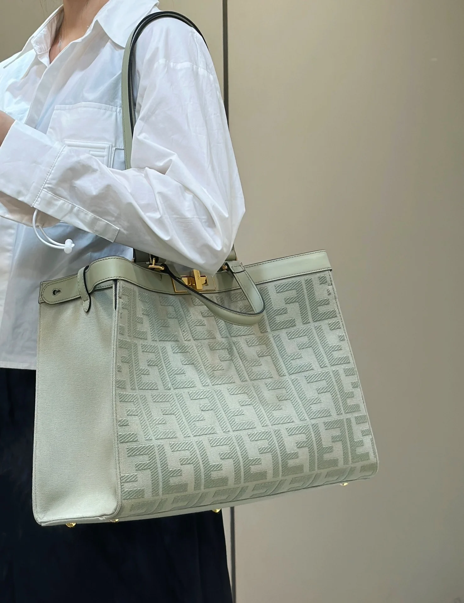 Холщовая сумка-тоут Fendi X-Tote - серая