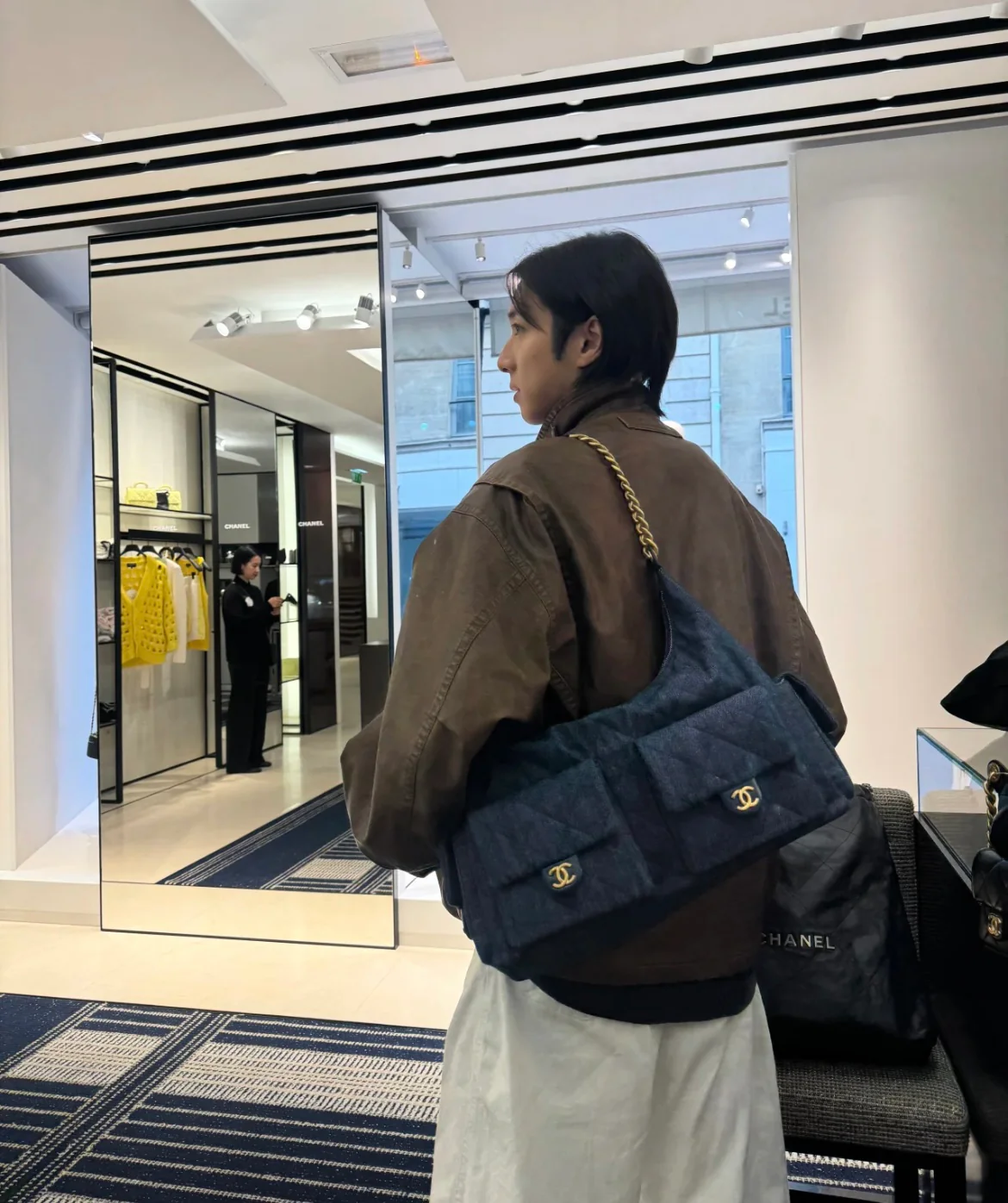 Chanel 25 Chobo Denim Small - Темно-синий