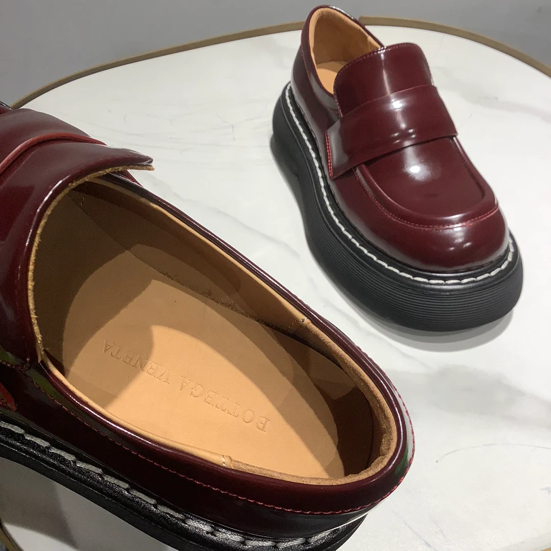 BV - Ботинки Dr. Martens на платформе - Бордовые