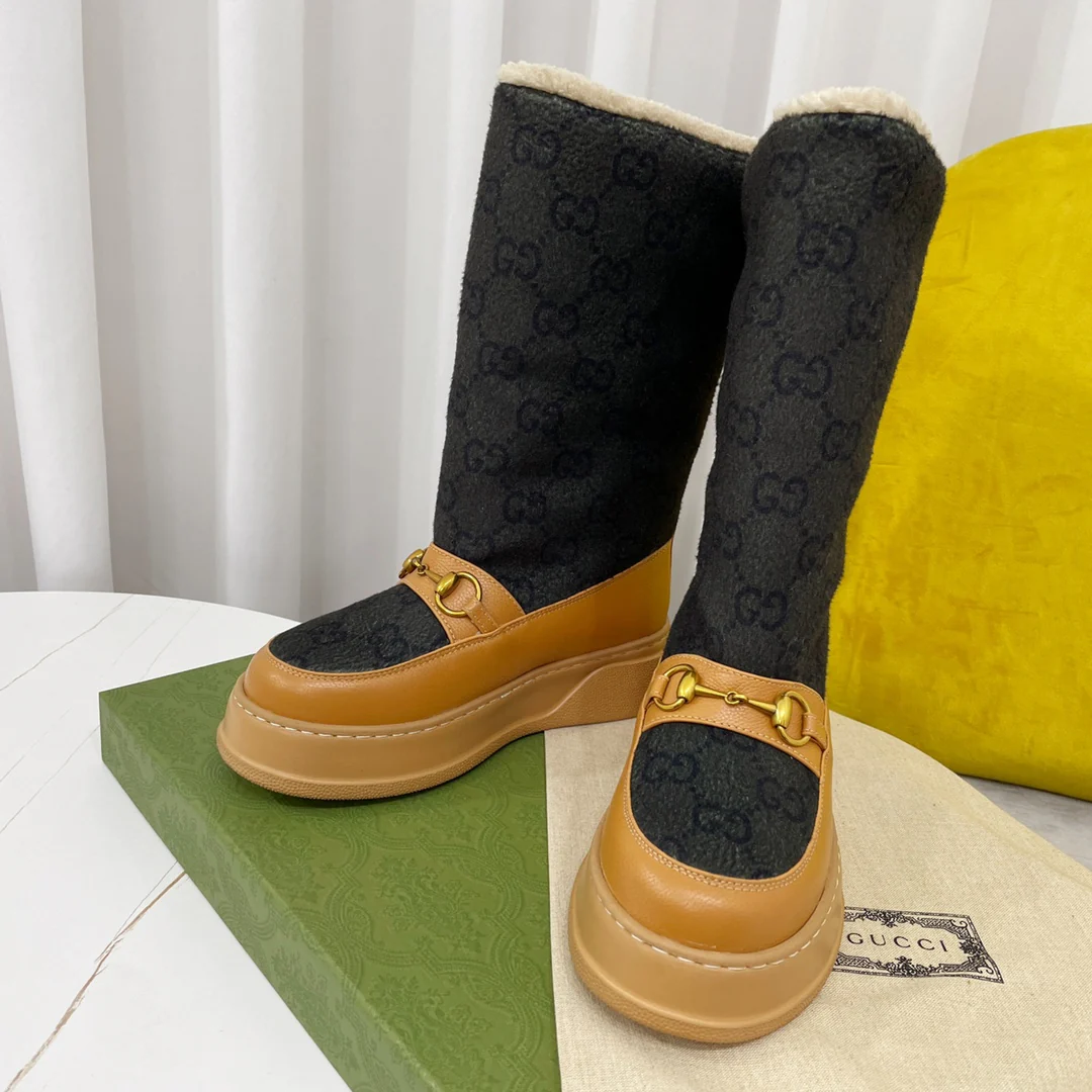 Gucci - Новинка сезона осень/зима 2022 - Шерстяные зимние сапоги