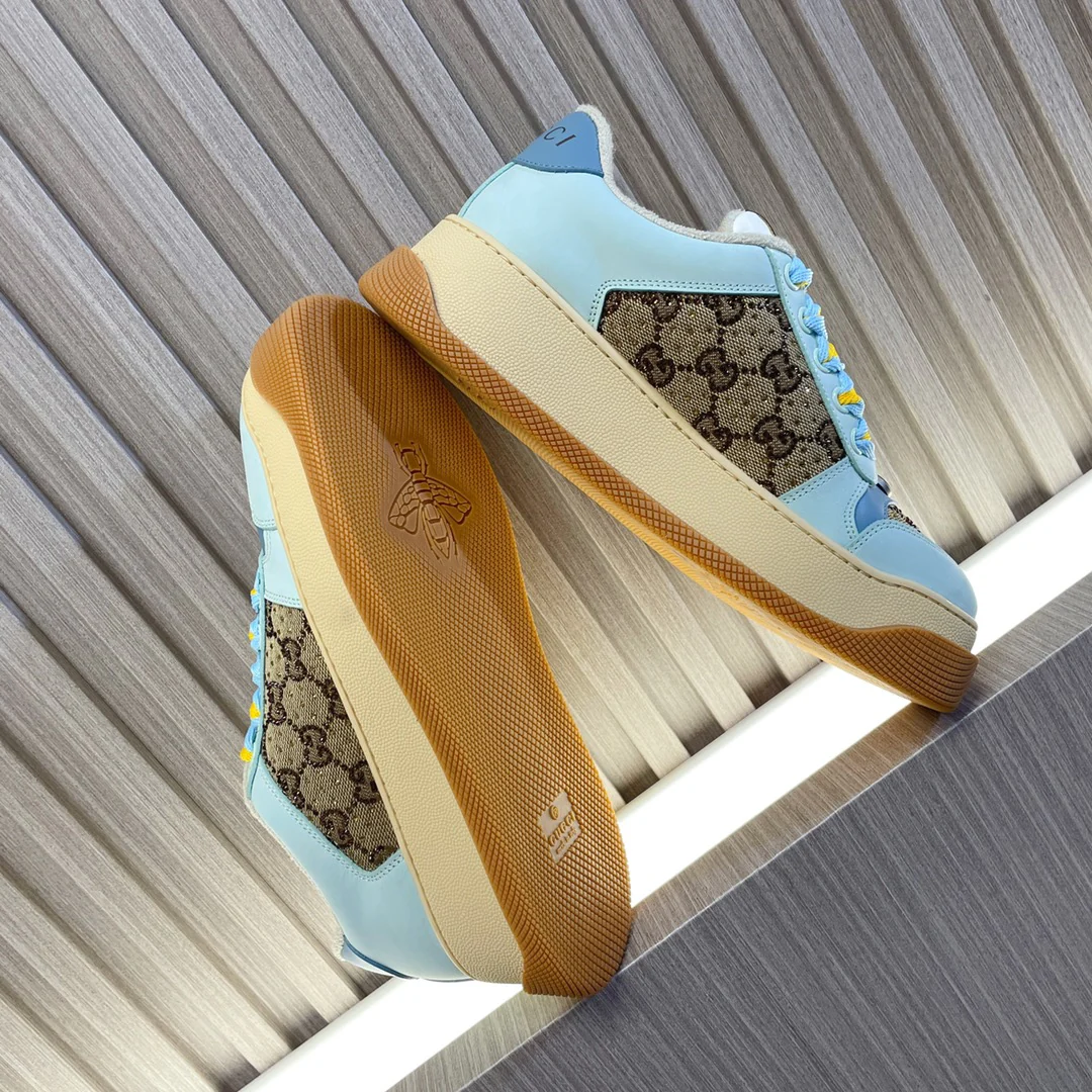 Новинка Gucci 2023 года - Туфли на платформе Dirty Shoes - Синие