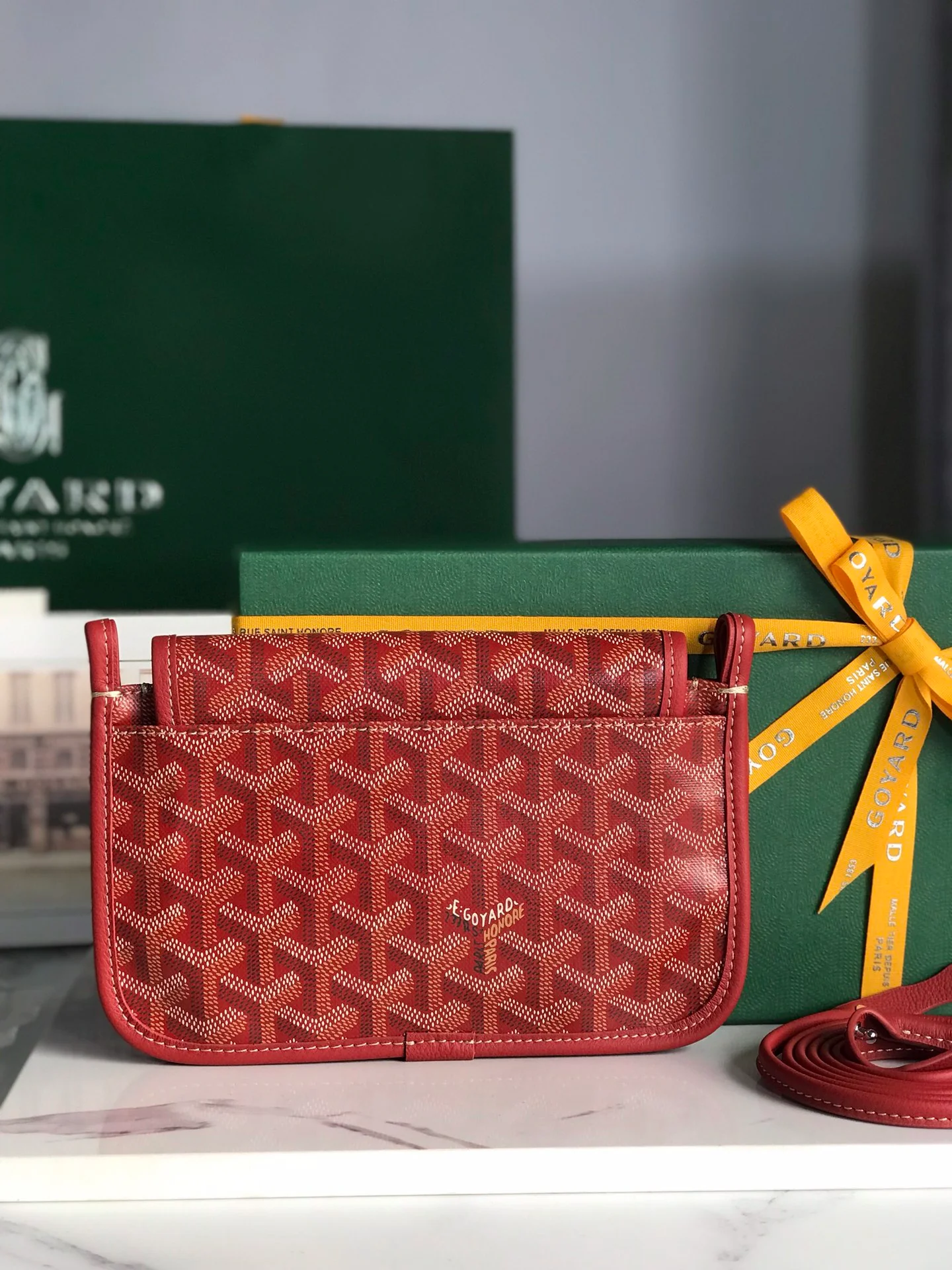 Тройная плоская сумка Goyard Plumet Series - красный
