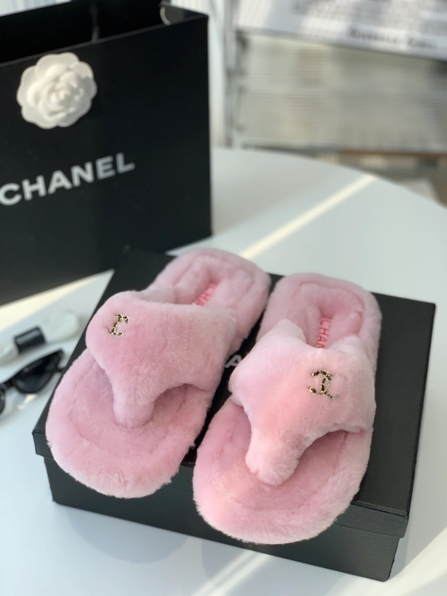 Тапочки Chanel с двойным логотипом C — размеры 35-39-40 (возможен индивидуальный пошив).