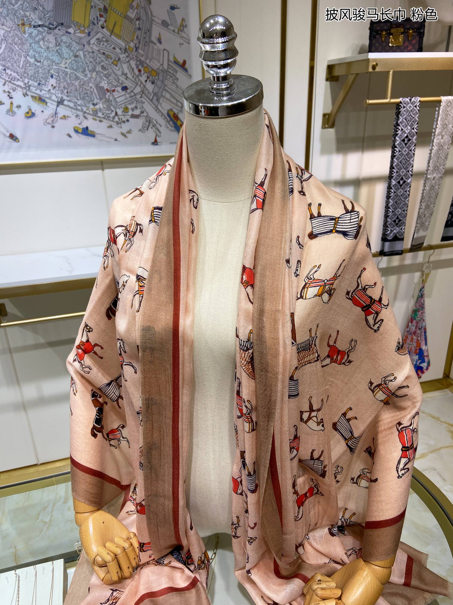 Hermes - Накидка с лошадью - 100-200 Длинный шарф - 100 - Отборный кашемир - 2