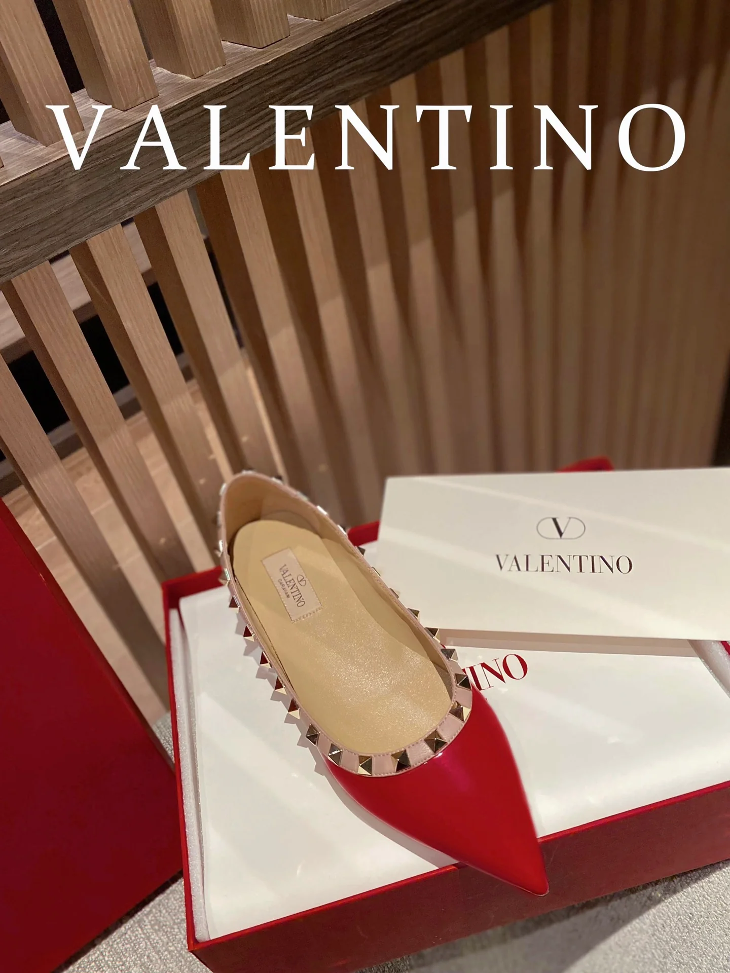 Классические балетки Valentino - красные