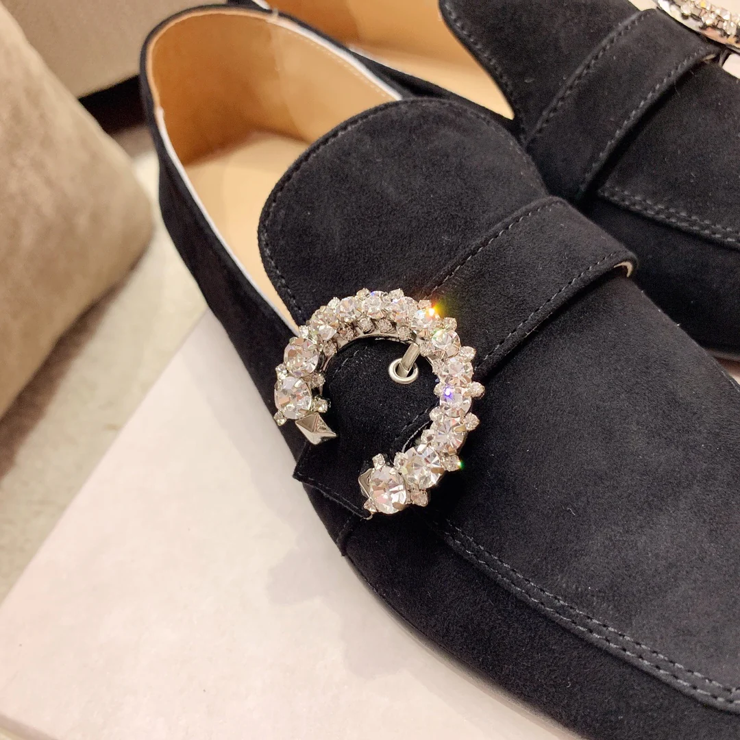 Лоферы Jimmy Sparkling Crystal - черные