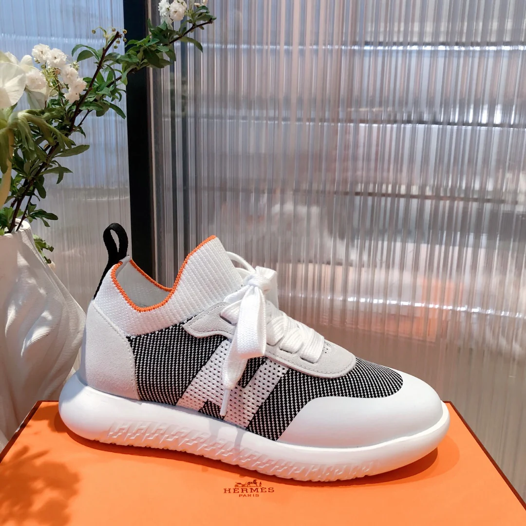 Белые кроссовки Hermes, повседневная обувь - 1