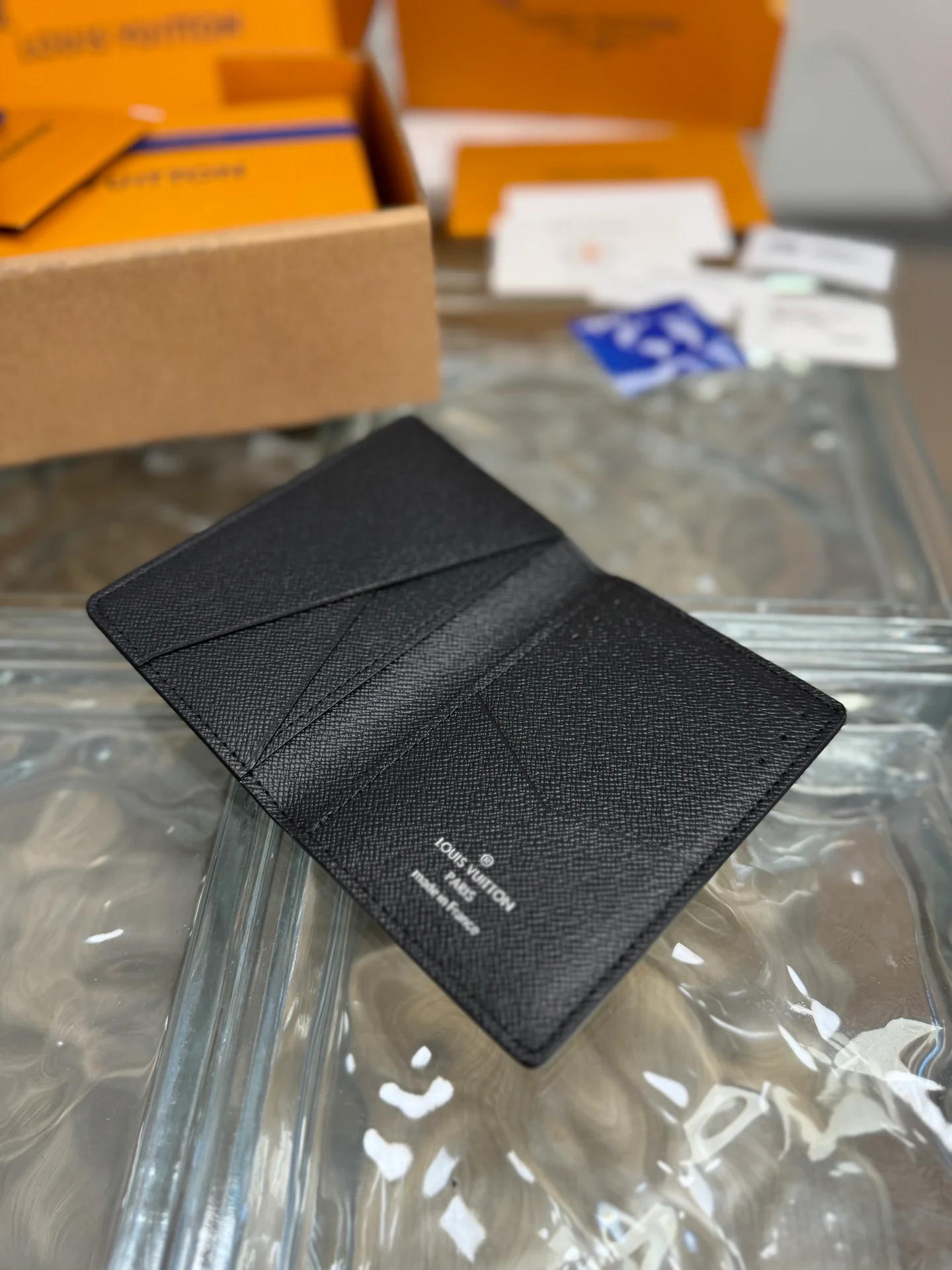 LV-m61696-Карманная складная сумка-черная из канваса с монограммой