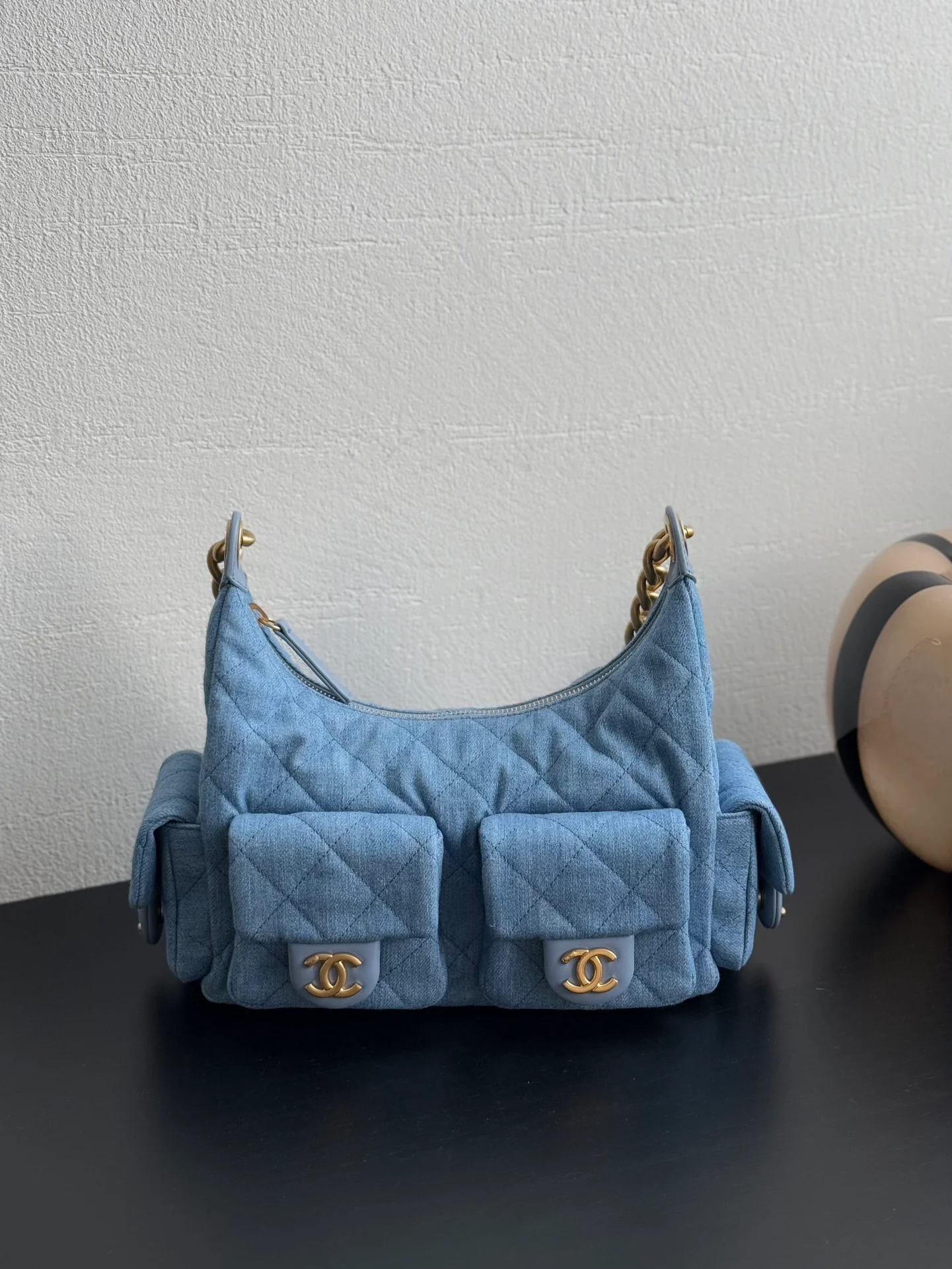 Chanel 25 Chobo Denim Small - Light Blue