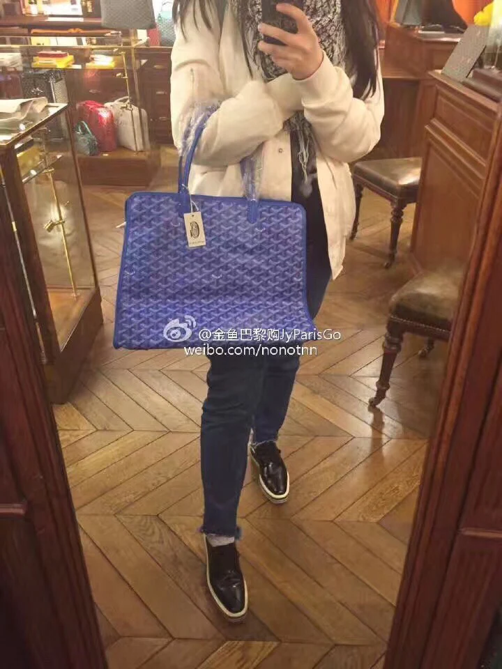 Маленькая складная холщовая сумка Goyard - синяя