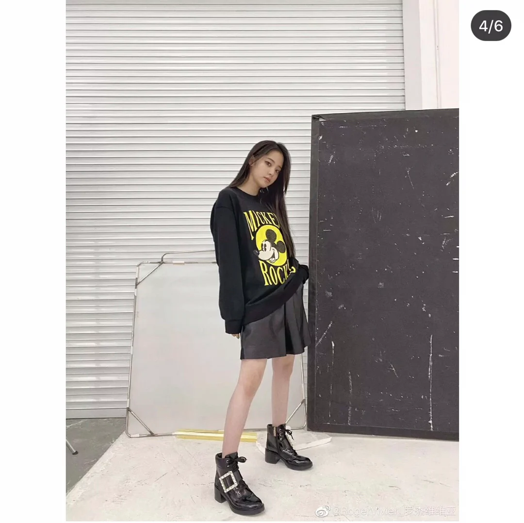 RV Shoes - 22ss - Ботильоны на массивном каблуке, украшенные стразами - Стиль Оуян Наны - 1