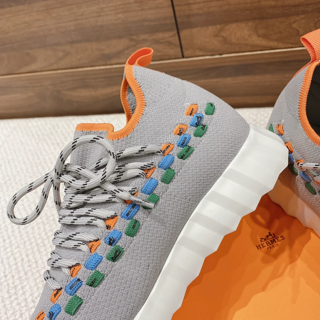 Новинка весны 2022 года от Hermes - Повседневные кроссовки - Унисекс - Серые - 1