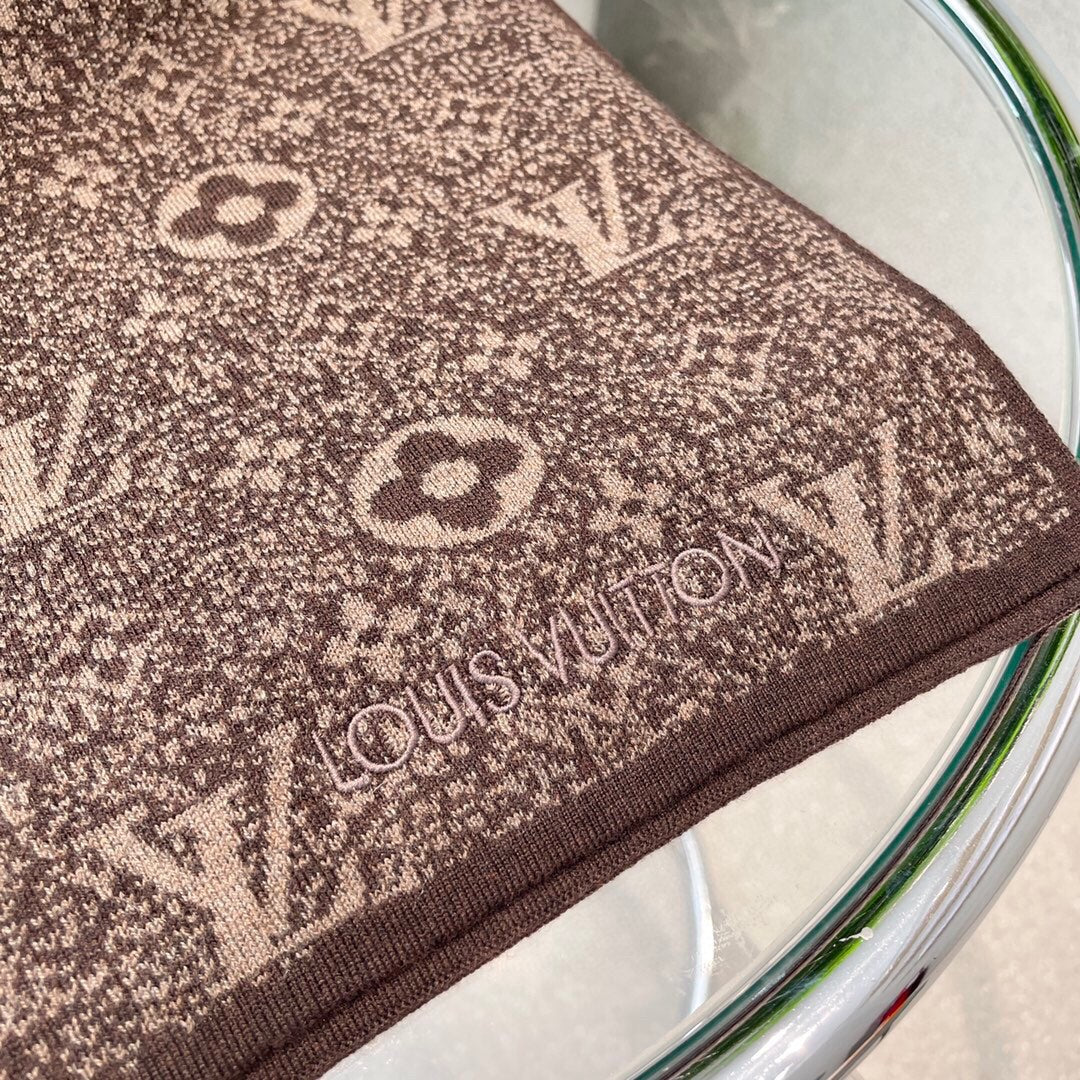 LV - Высококачественный кашемировый шарф - 180 см - 32 см - 100 см - Импортный вязаный кашемир - 1