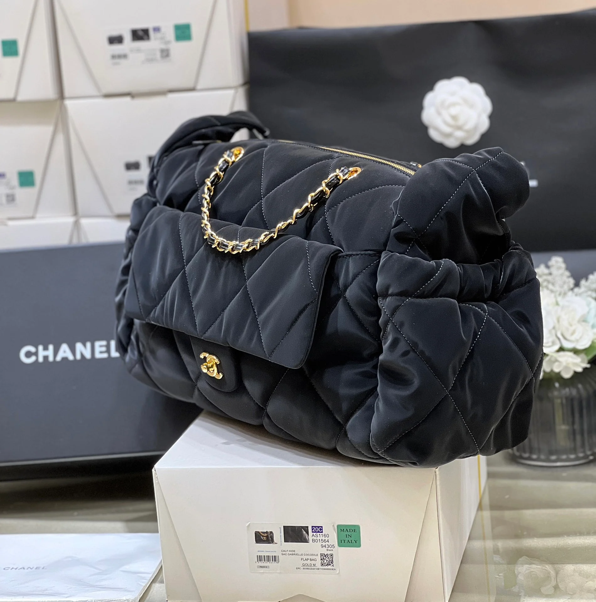 Большая лыжная сумка Chanel 24ncoconeige - черная