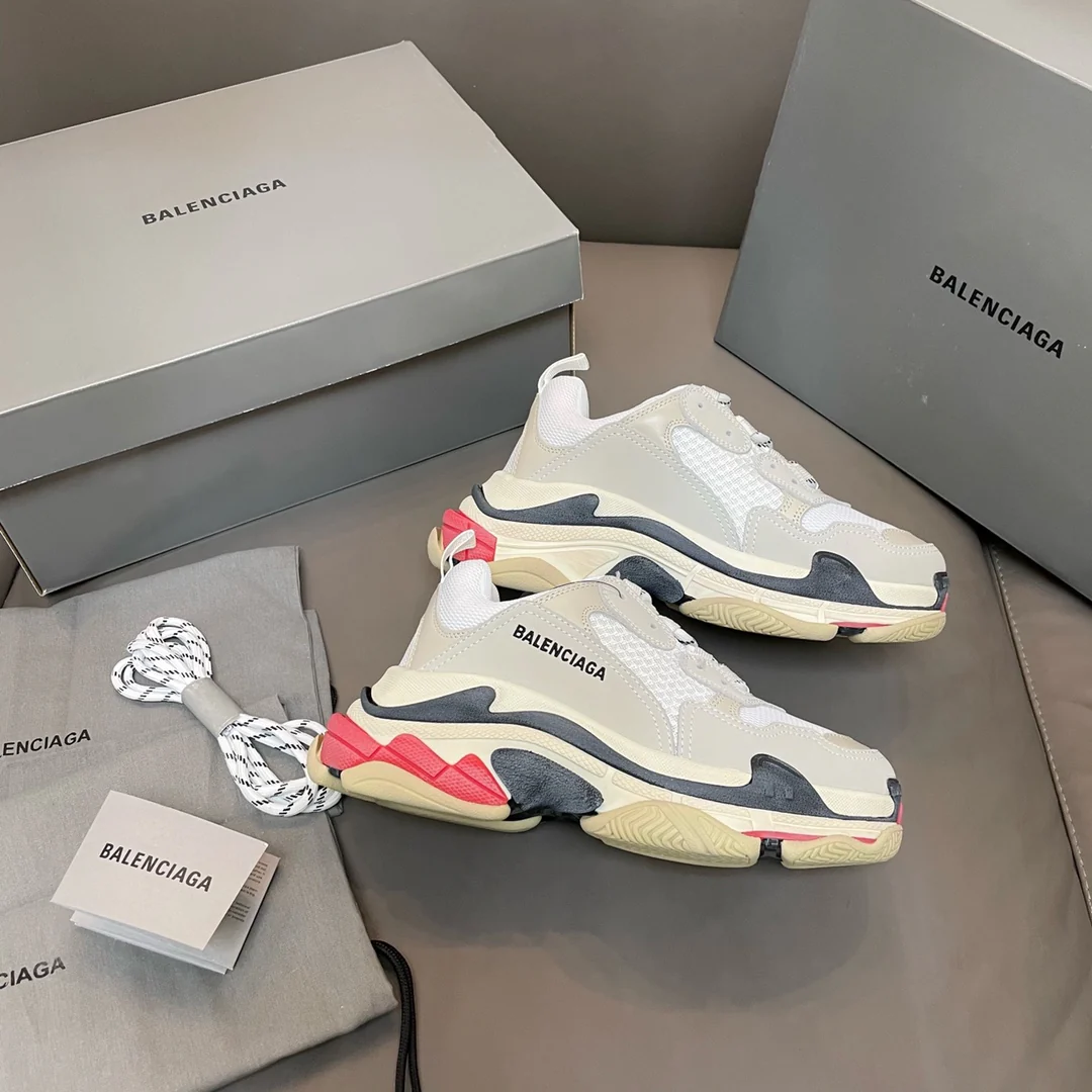 Кроссовки Balenciaga Triples Sporty Chunky — белые и красные