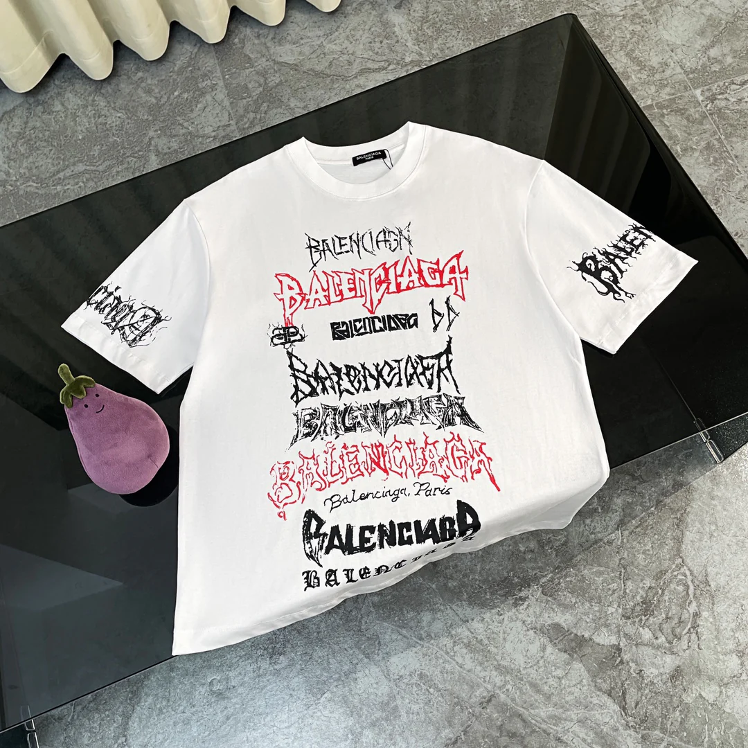 Футболка Balenciaga 2404 ?Год Дракона?, лимитированная серия, с круглым вырезом и коротким рукавом, белая.