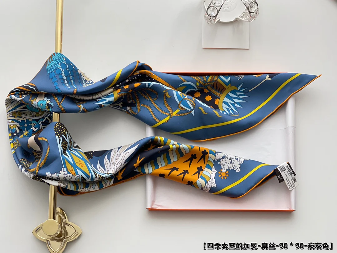 Шарф Hermes - Корона Короля Времен года - 90% шелк - Запечатанная коробка