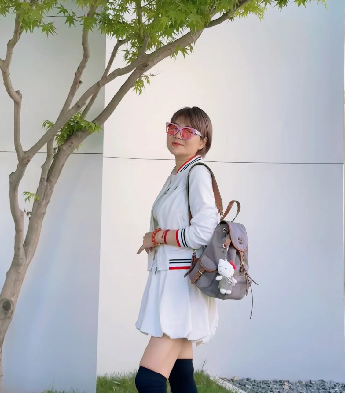 Рюкзак Miu Miu из канваса и кожи — Лондонская лимитированная серия — Большой, серый