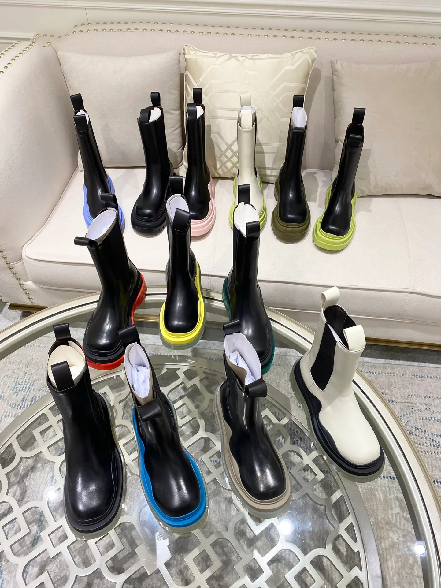 Ботинки на платформе BV Baby Blue до середины икры