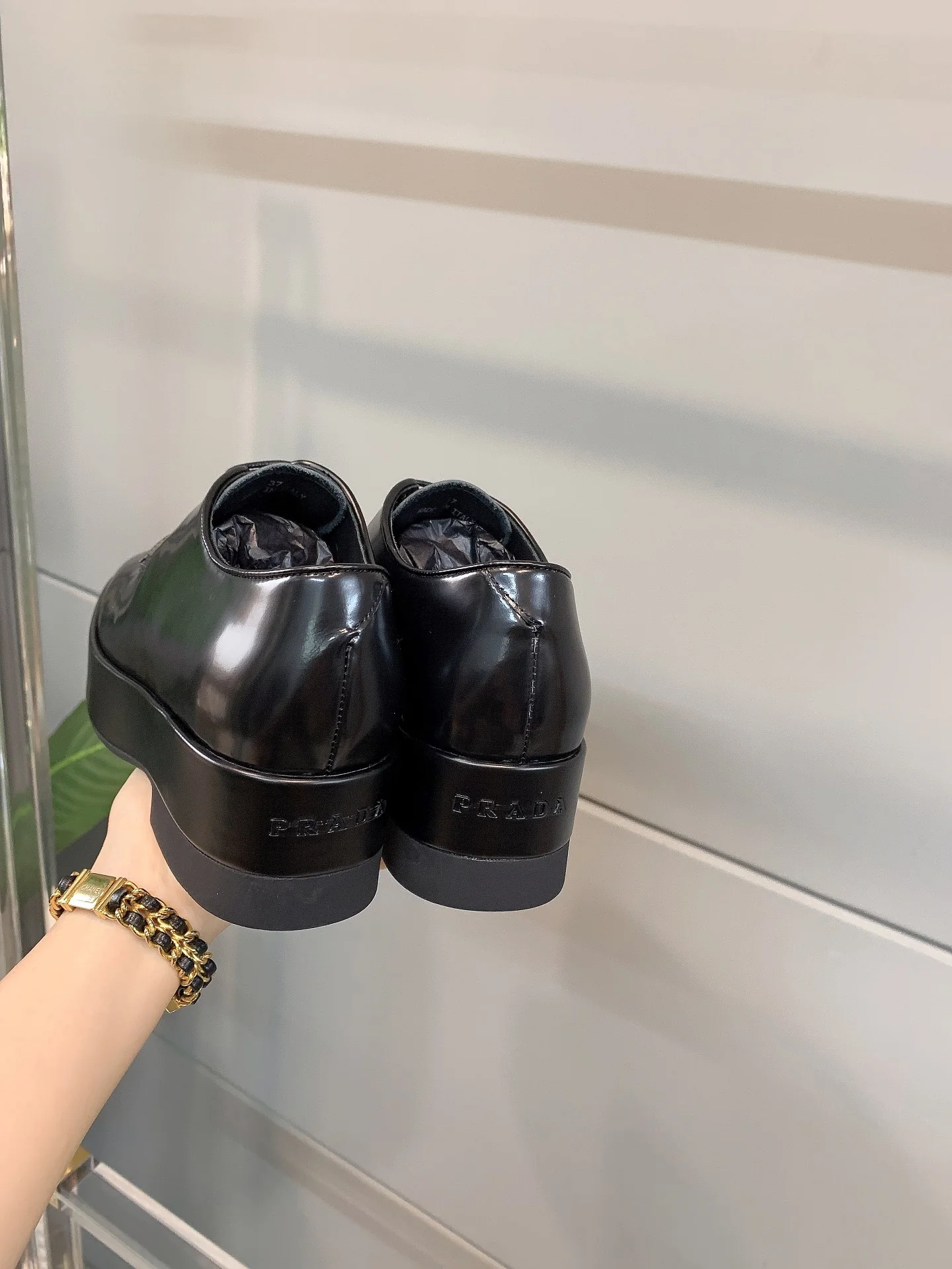 Prada - Кожаные туфли на платформе