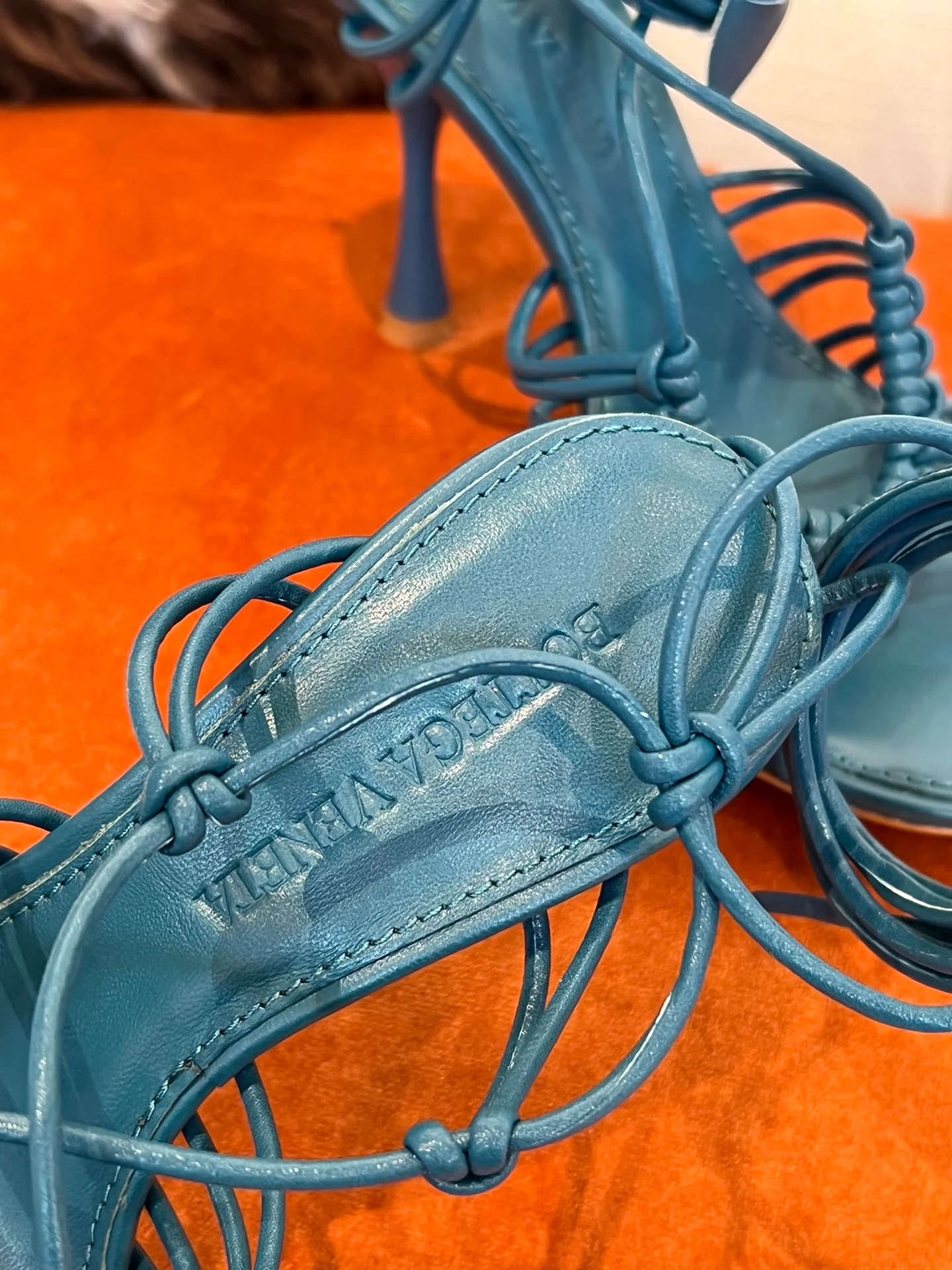 BV - Синие туфли на высоком каблуке со шнуровкой