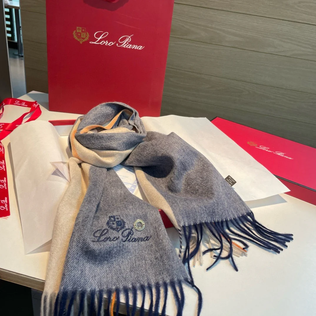 Кашемировый шарф в клетку Loro Piana 2024 — 190-32